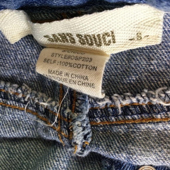 Sans Souci Blue Jean Shorts Small Belt Rainbow - Picture 6 of 7